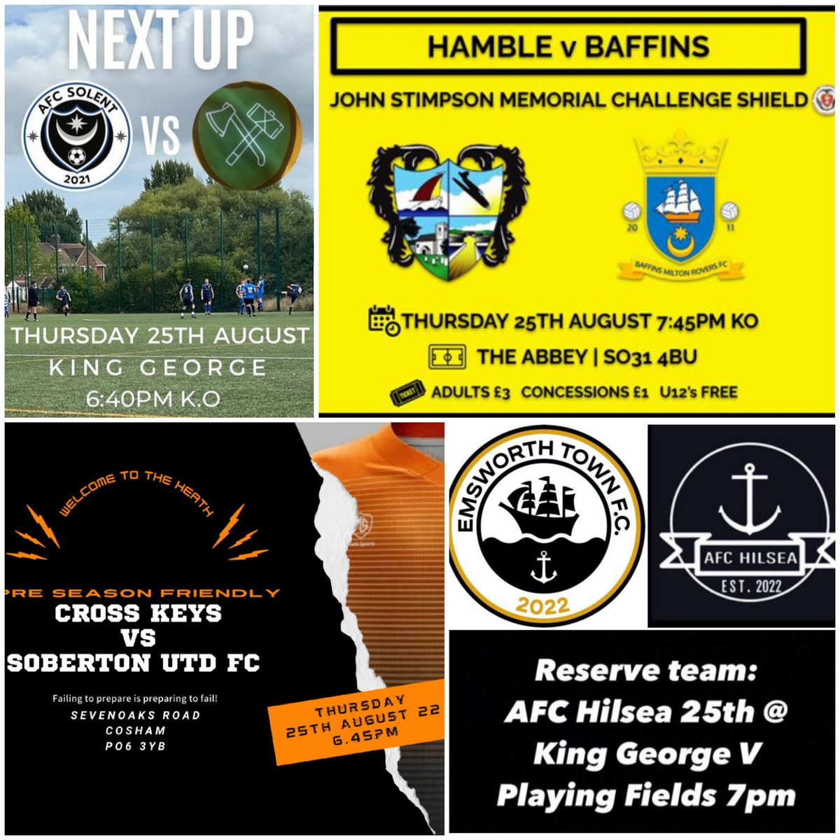 Pompey_Football's tweet photo. β½οΈ Thurs Matchday β½οΈ
In @wyverncombfl #JSMCS its @BMRFC Res on the road to @HambleFCU23s
.. whilst #PreSeason action can be found at the #KGV and #SevenoaksRec
All the best #UpTheBaffs .. and enjoy, teams of @the_portsmouth π https://t.co/n0vewfhYX7