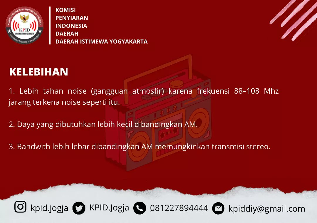 kpidjogja's tweet photo. Hallo, Sobat Penyiaran

Radio adalah salah satu jenis media massa satu arah yang berperan untuk menyampaikan pesan berita, informasi dan hiburan kepada masyarakat dengan jangkauan luas. https://t.co/dp1JPsIptZ