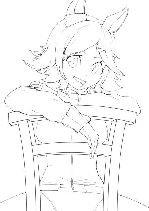 グランドライブで時間ないから、今日の絵は過去のラフを線画にしたやつで許して!!!!
#ウマ娘 #ウイニングチケット 