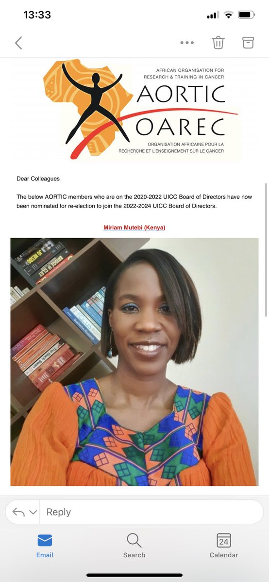Honoured to be in consideration as the next president elect of <a href="/uicc/">Union for International #CancerControl</a>, along with my sister from Kenya <a href="/m_mutebi/">Miriam Mutebi</a> for the board.As members of African Organization for Research &amp; Training in Cancer, we propel growth for women in Oncology in the region &amp; beyond #equity
