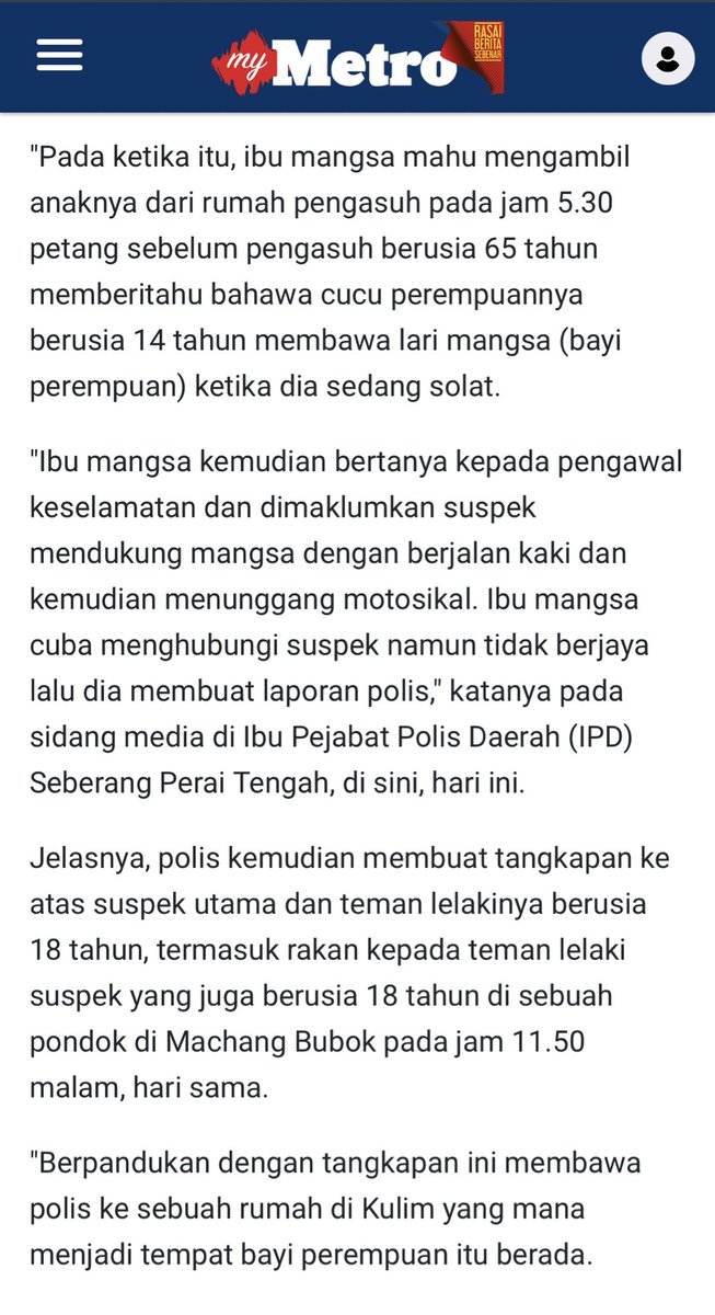 IniAlalalannn's tweet photo. Suspek umur 14 tahun. Boyfriend dia umur 18.

 Nenek suspek pengasuh kanak2. Dia bawak lari baby tu masa nenek dia tengah solat. 

Lepastu pergi mengaku dekat parents boyfriend dia yang baby tu anak hasil hubungan dengan boyfriend dia 😅 

WHAT IS THIS BEHAVIOURRRR DIKKKNONNN??!! https://t.co/ALweXGPGaN