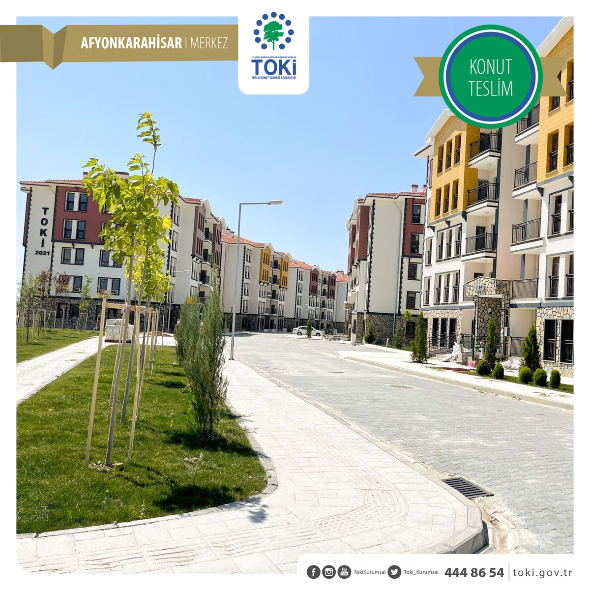 📌Afyonkarahisar Merkez’de inşa ettiğimiz 496 konutumuz 25 Ağustos - 30 Eylül 2022 tarihleri arasında hak sahiplerine teslim edilecektir.🔑

🏘️Konutlarınızda mutlu bir yaşam ve huzurlu günler dileriz.☺️

Teslim programı için 🔎 toki.gov.tr/satis/tr/duyur…