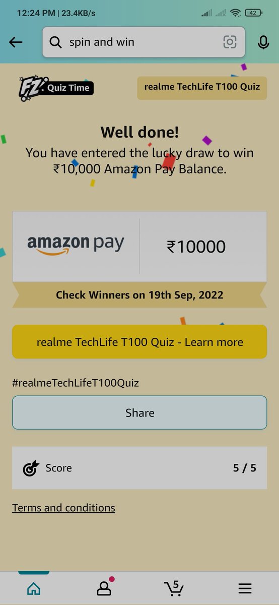 _Aayushjha's tweet image. I played this interesting Quiz on Amazon-Play games at Amazon FunZone  null/game/share/g1E6EW4
#realmeTechLifeT100 #ListenInFullColour