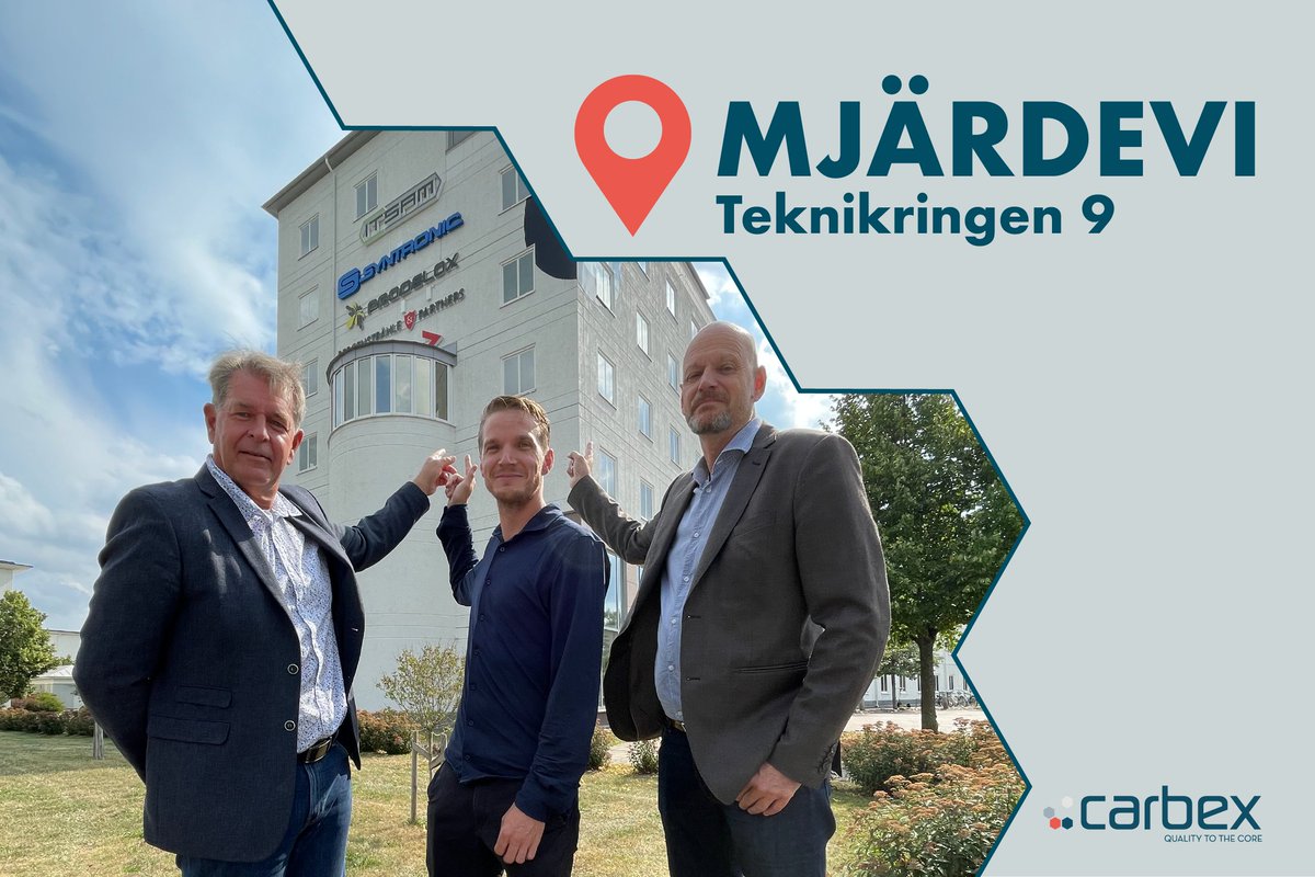 Carbex is expanding to Linköping! 🏢

We are happy to announce that we are opening office at Teknikringen 9 in Mjärdevi, Linköping - Sweden. Last week we visited Mjärdevi to open the new office where our talented engineers that joining Carbex in August will be working.