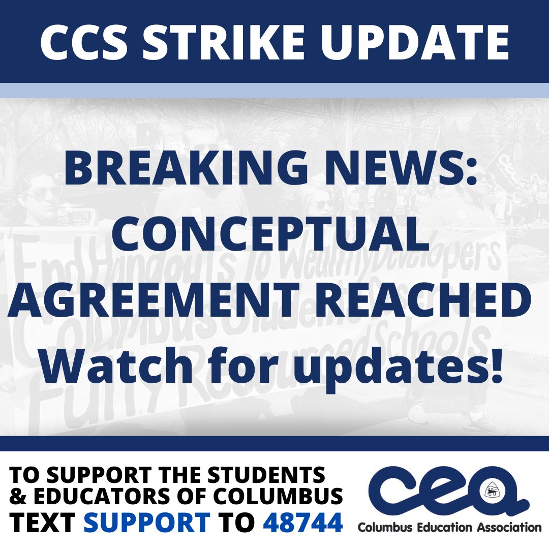 BREAKING: COMPREHENSIVE CONCEPTUAL AGREEMENT REACHED AT 2:38 A.M! CEA Members: Do not report to picket sites in the morning, check your email for further instructions.