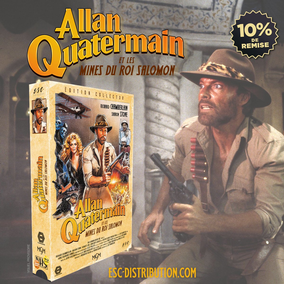 ESC_Films_'s tweet photo. 💥 #VHSBOXESC #AllanQuatermainEtLesMinesDuRoiSalomon limitée à 1000 exemplaires

En précommande sur notre site avec les avantages exclusifs:
1️⃣ Remise de 10%
2️⃣ Frais de port offerts pour la France Métropolitaine
👉  https://t.co/qHOU0lIFG2    

 #RichardCHAMBERLAIN #SharonSTONE https://t.co/uMzjg8WFvD