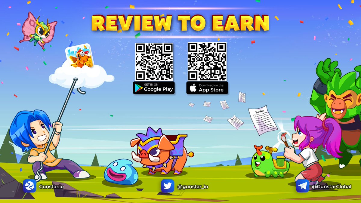 REVIEW TO EARN
 
🗣 Place your review and get NFT Pet

📲 iOS: apps.apple.com/us/app/gunstar…
🤖 Android: play.google.com/store/apps/det…
  
👉 Details: blog.gunstar.io/review-to-earn…
 
#Gunstar #Metaverse #RaidBoss #Gamefi $GSTS $GSC #PlayAndEarn #FreeToPlay #NFTs #Web3 #review2earn