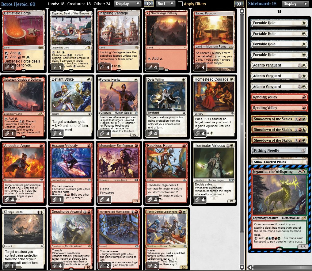 Mengu09's tweet image. Taking one day break from Modern to play some Pioneer. Going with Boros Heroic from @Oceansoul921. 
Live now: twitch.tv/andreamengucci