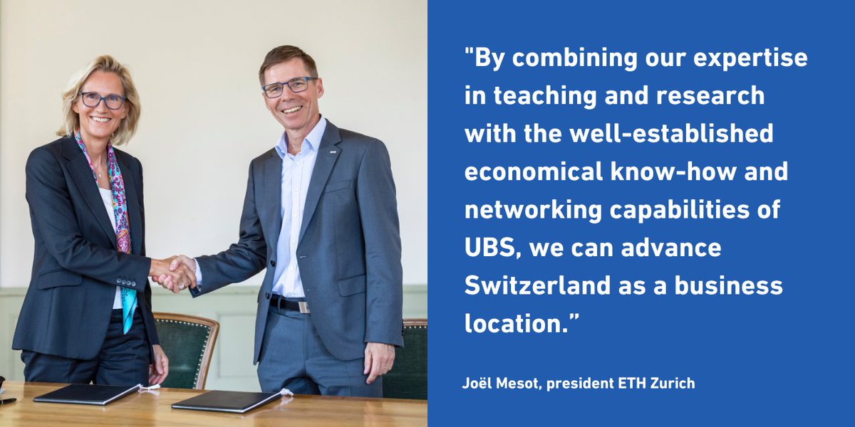 ETH_en's tweet photo. 🤝ETH Zurich and UBS launch a partnership to raise interest in STEM subjects and to promote innovation & entrepreneurship in Switzerland. Furthermore, UBS will donate to a new building at Hönggerberg campus.
https://t.co/xltkAgXlbQ
@UBSSchweiz @ETHFoundation1 #STEM #Innovation https://t.co/5h7YM7TaOl
