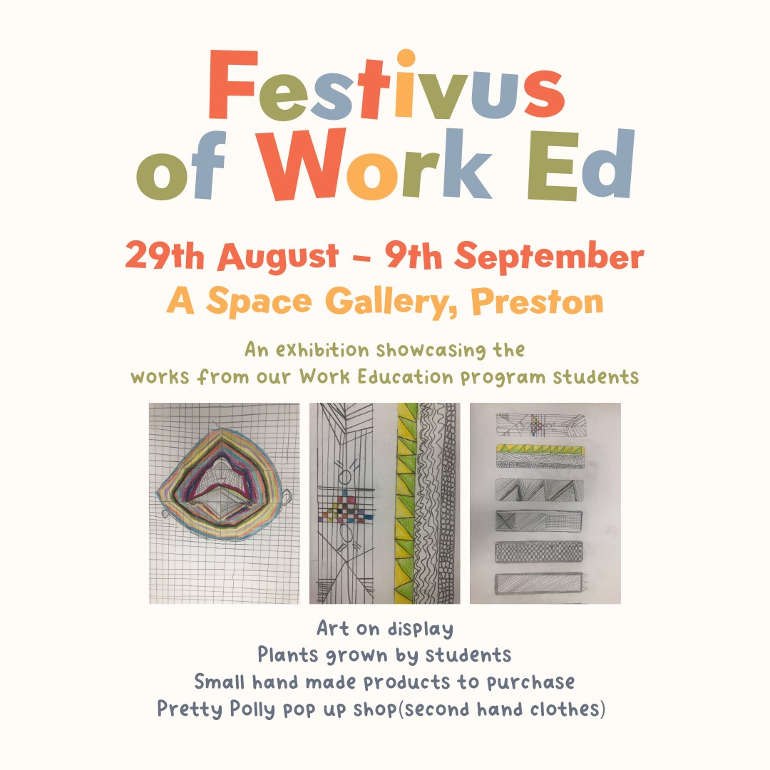 We're extremely excited to be hosting our Festivus of Work Ed, an exhibition showcasing the amazing work of our Work Ed students. There will be handmade crafts, plants grown by students and a pop-up shop on display at A Space Gallery in Preston. #festivus #worked #MelbPoly