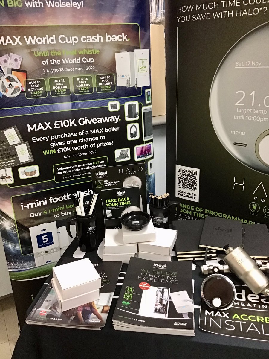 ideal_steveh's tweet photo. Set up this morning @WolseleyUK Cwmbran supporting our Merchants and installers across the board! Come down and chat all things @idealheating including #promotions #PremierClub #10kGiveAway & more. Grab a breakfast roll a hot cuppa & some much loved #IdealMerch https://t.co/LQlW3wCtjG