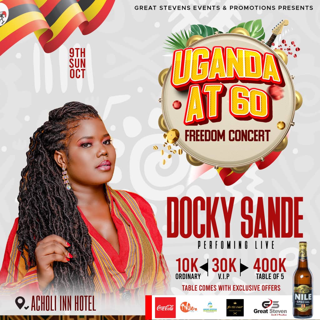 xdlmgmt's tweet photo. Here we go again!
#UgandaAt60FreedomConcert with #DockySande performing live...
Just call on 0777075038 and book your tickets now...🙏🏿🥰
#9thOctober2022
Acholi inn Hotel Gulu must fall!!!!
@greatstevens256
@NileSpecial
@CocaCola https://t.co/422uxfPZq5