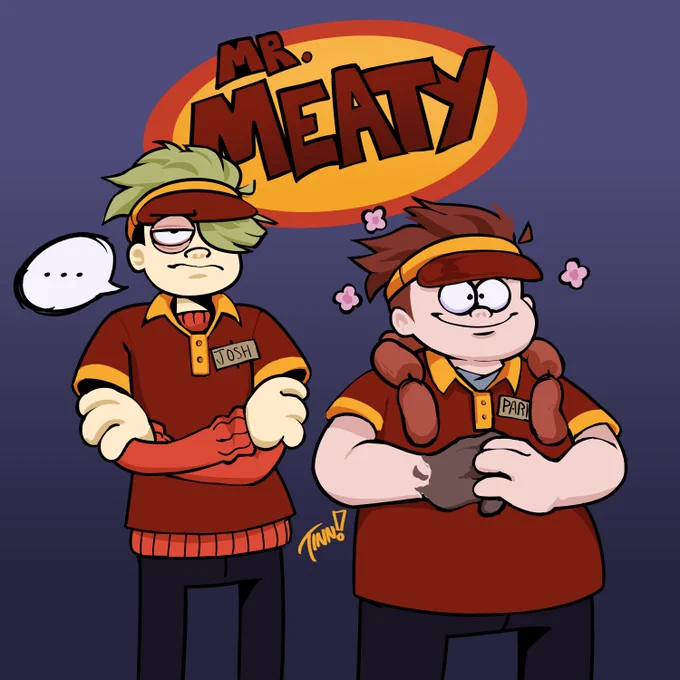 "All of gods creatures, fresh off the grill!"This show popped up in my head and i was like "Damn, what if i drew it?" 