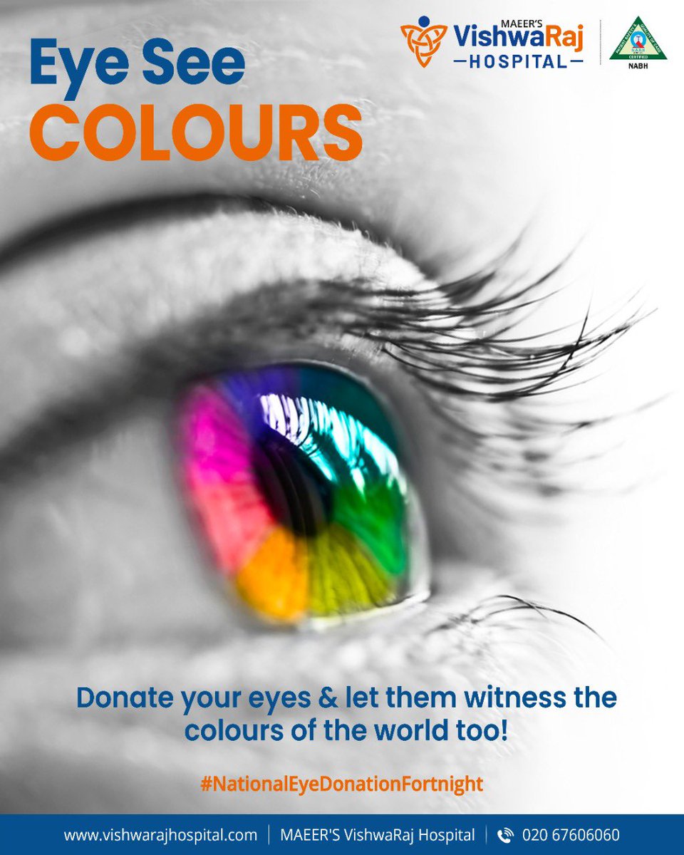 vrhpune's tweet photo. The human eye can distinguish around a million colours. One pledge can change and help them see the colours too! Donate today. #nationaleyedonationfortnight 

#vishwarajhospital https://t.co/gqVqj2IN8n
