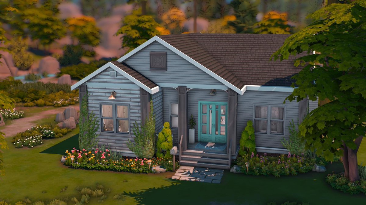 SimsGrown's tweet photo. 🧡 Little Falls Nook 🧡
gallery: SimsGrown 
the home I built with base game and the new high school pack only! It is currently furnished with 2 bedrooms, one office &amp; 2.5 baths #simsgrown #highschoolyearspack #nomods #nocc #builds @TheSimCommunity @SimsCreatorsCom @TheSims https://t.co/aSDZr1Fuye