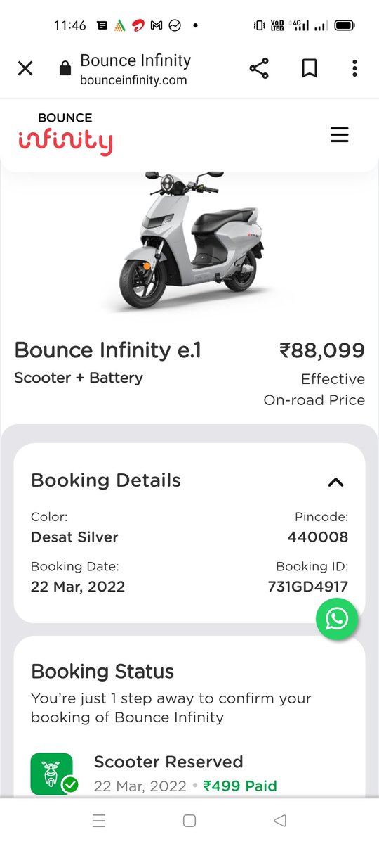ManishKadikhaye's tweet photo. It's been more than 1 month and still my scooty is not delivered to me and policy of company is scooty will be delivered within 14 working days but now a month over now my patience is over &amp; customer care also not provide proper update @nitin_gadkari @bounceshare @vivekanandahr https://t.co/0agqJLCDqD