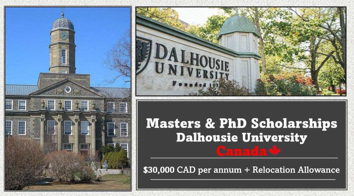 Dalhousie University in Canada is offering MSc &amp; PhD opportunities worth over $30,000 CAD. International students also qualify for relocation allowance. In some cases, application for admission differs from funding application. 

Watch how to apply here:  youtu.be/k0FzFr9N1qM