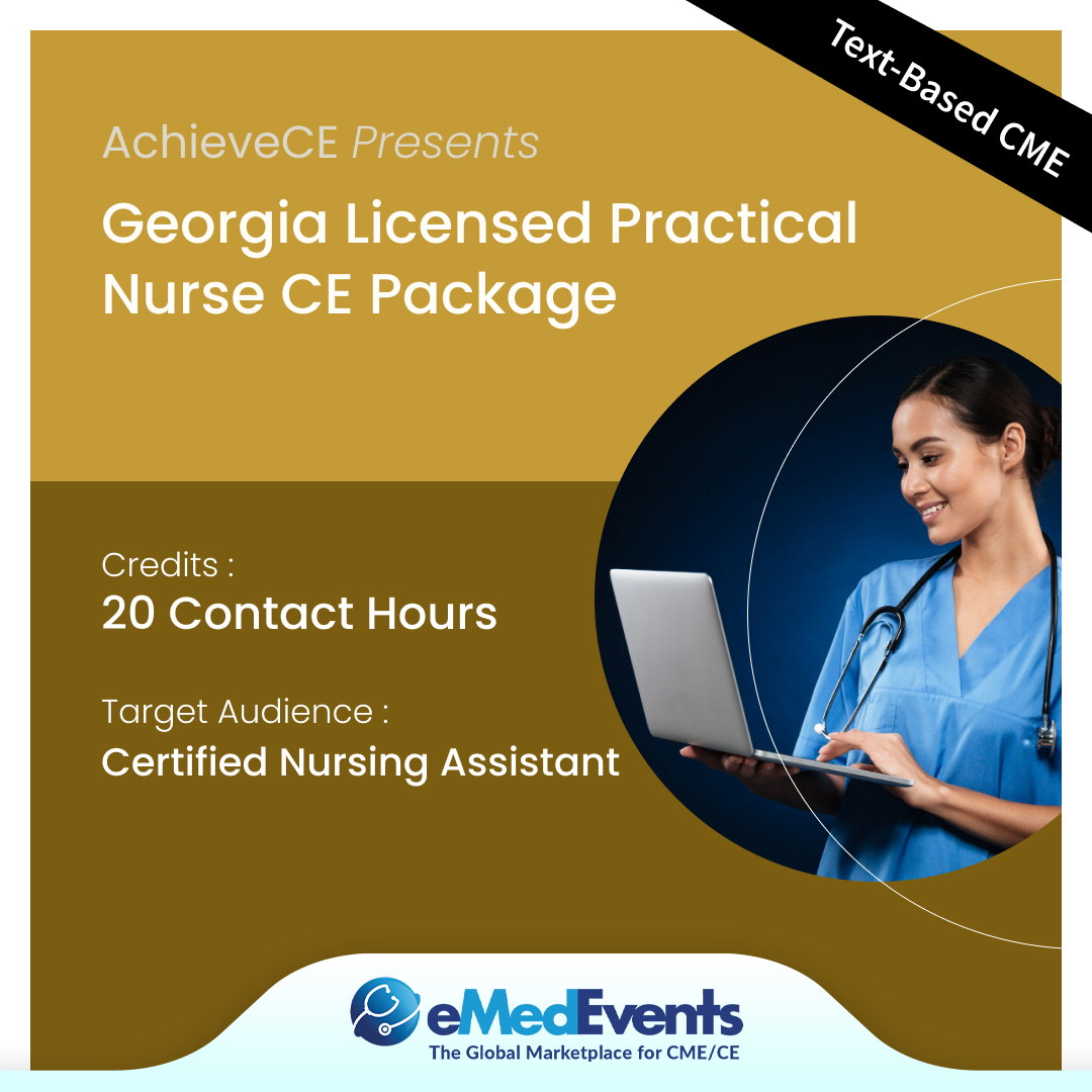 eMedEvents's tweet photo. This comprehensive #CEpackage for Licensed Practical #Nurses in #Georgia includes a range of relevant topics that satisfy state requirements, including courses on #Alzheimers disease
Register Now: https://t.co/FnTi11jtkr
#PAHT #geneticdisorders #eMedEvents https://t.co/aZOY1BQnJf
