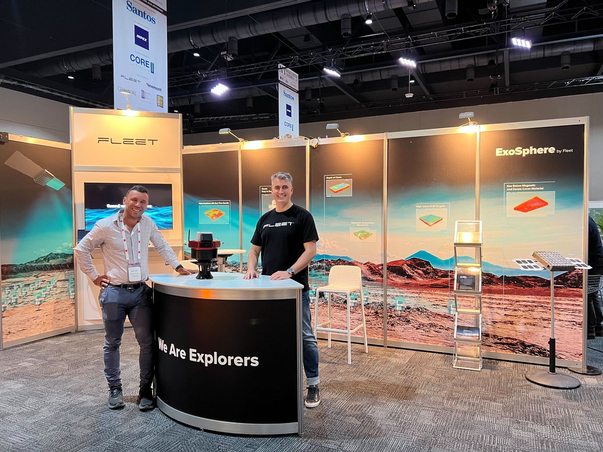fleetspace's tweet photo. That's a wrap! Fantastic 2 days at #NTResources, thanks for all that came by to explore the possibilities.
@mattjpearson #FleetSpace #ExoSphere #Geode #SpaceTechnology #Exploration #MiningSolution #ANT #CriticalMinerals #MineralExploration #GreenMining #GreenerFuture #Geophysics https://t.co/wtLO04ptyy