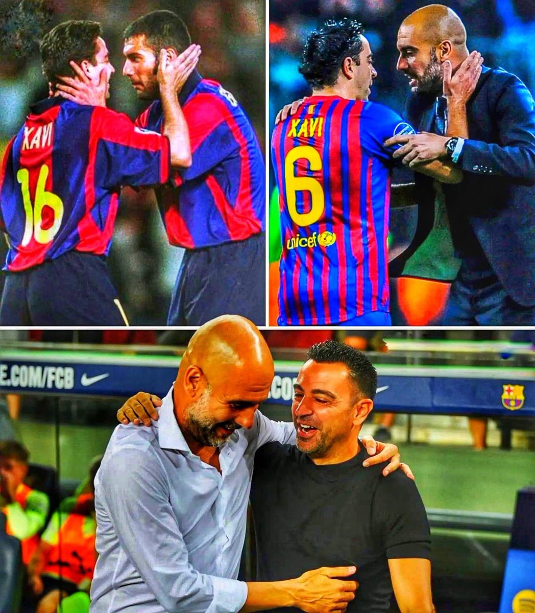 BarcaWorldwide's tweet photo. Pep and Xavi knows all the versions of each other.😍 https://t.co/KtTXMLdCCJ
