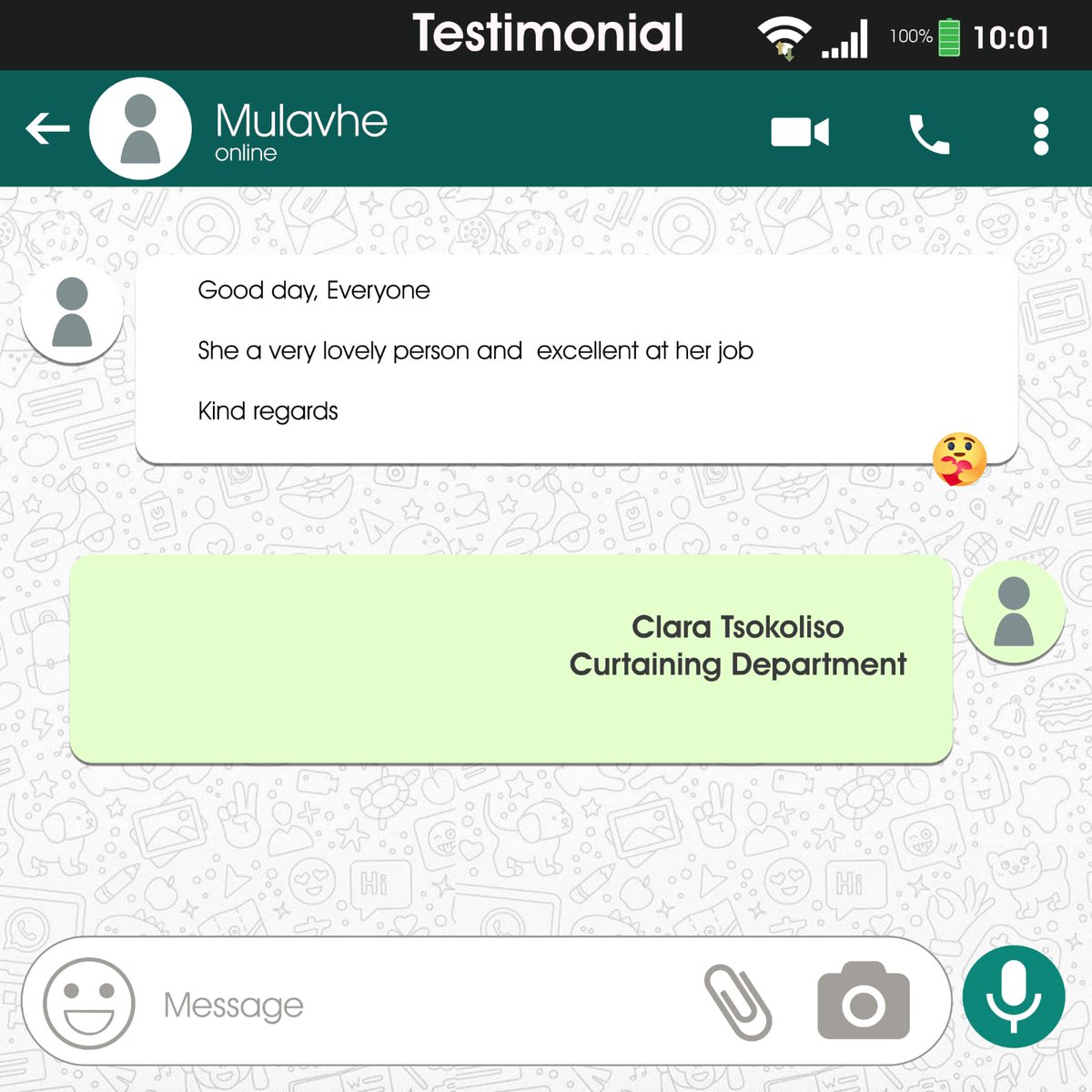 MHCworld1's tweet photo. Let us all take a moment to congratulate Clara for her remarkable work ethic. πππ―
Well done Clara!
#mhcworld #mhc #mhcworld1 #customercare #customerservice https://t.co/QIpBTpmQlt