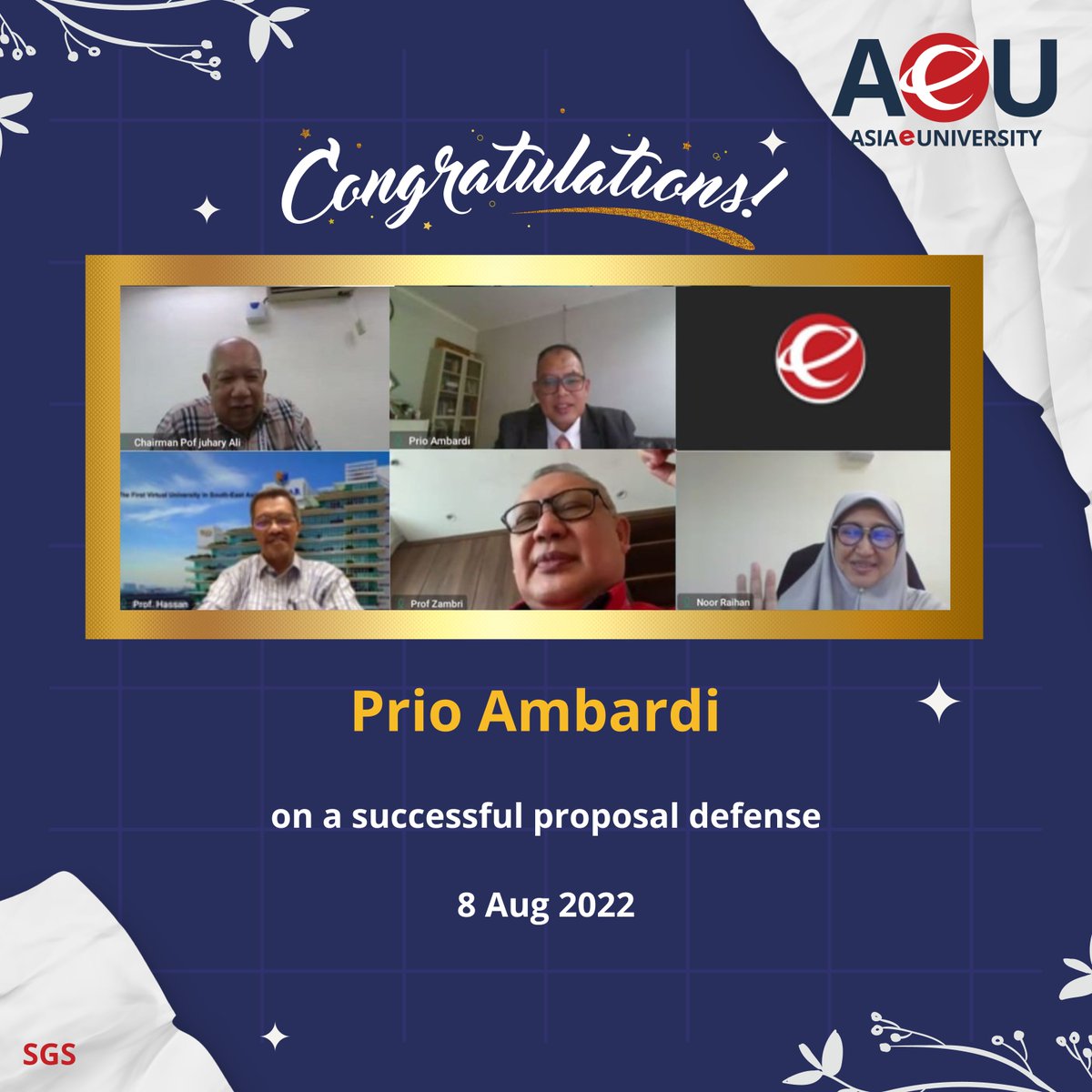 asiaeuniversity's tweet photo. Congratulations to Prio Ambardi on a successful proposal defense.

#AsiaeUniversity
#SchoolofGraduateStudies
#proposaldefense https://t.co/SIWLaBmDwB