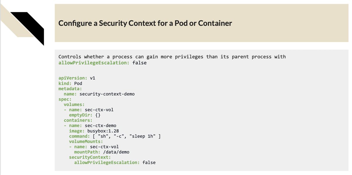 rafaelmnatali's tweet photo. A #Kubernetes security  context defines privilege and access control settings for a Pod or Container.
To specify security settings for a Pod, include the `securityContext` field in the Pod specification. 
https://t.co/YuHyAYsKje https://t.co/htZrYqqsdc