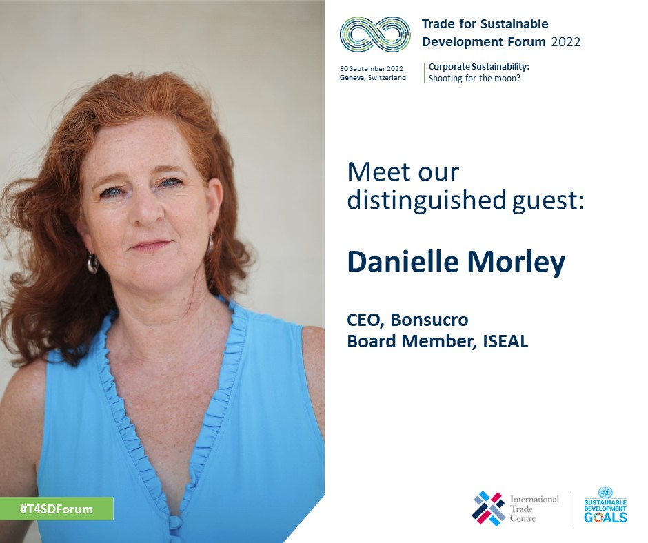ITCnews's tweet photo. 🎉We are pleased to welcome Danielle Morley at the #T4SDForum on 30 September 2022!

As CEO at @Bonsucro &amp; Board Member of @ISEALalliance, she will address how private sustainability standards can complement mandatory due diligence regulations.

Join us👉https://t.co/SMfa9POZSC https://t.co/bDJSfq52yf