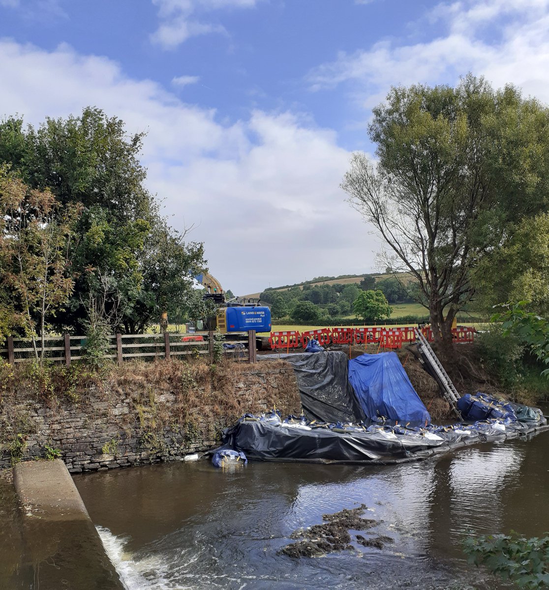 LandandWaterCo's tweet photo. New Project! We are happy to announce that we have won the contract for restoration works for the @EnvironmentAgency on the Devon/ Cornwall border. We will be working on the weir at #PolsonBridge for six weeks and are very excited to get started. https://t.co/pgrkDxjikd