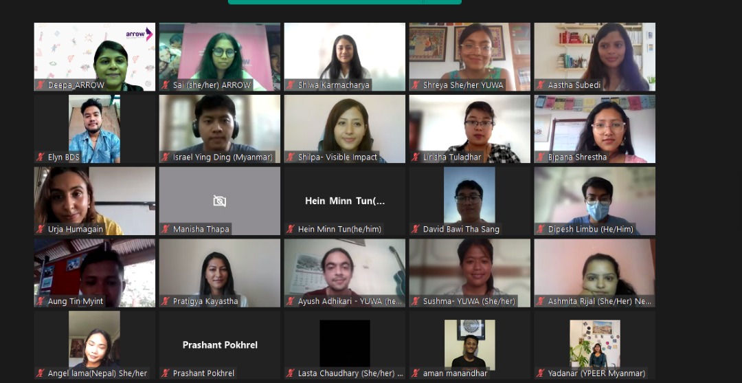 ARROW_Women's tweet photo. 📣 HAPPENING TODAY: Our fifth #InterSEXionality webinar for youth activists in Nepal and Myanmar featuring discussions on intersectionality, #SRHR, #CSE, and the intersecting issues that impact young people's sexuality. 💪🏽 https://t.co/rIguG8QIeq