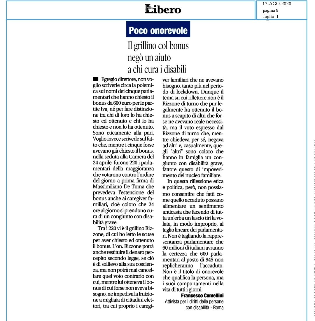 LookdaSenato's tweet photo. Leggo che @rizzonem è  candidato con @coraggio_italia bene auguri. ma #non #dimentichiamo questo 👇perché i #caregiverfamiliari non dimenticano. È auspicabile il ritiro del candidato. 
@dell_voce @ConfadD @Disabili_com @superabileinail https://t.co/XukYb0tNnV