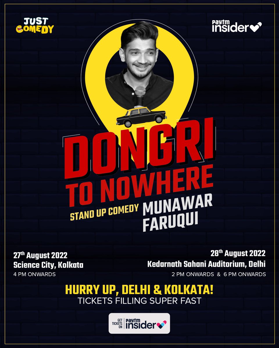 justcomedyfest's tweet photo. Only a few tickets left. So hurry up and get them now from @paytminsider and catch #MunawarFaruqui live!
.
.
.
.
#justcomedyfestival #comedyfestival #comedy #munawar #standupcomedian #justcomedy #delhi #kolkata #standup #lol #laugh #kolkatadiaries #delhidiaries #munawarkijanta https://t.co/ysxCJwgPjG