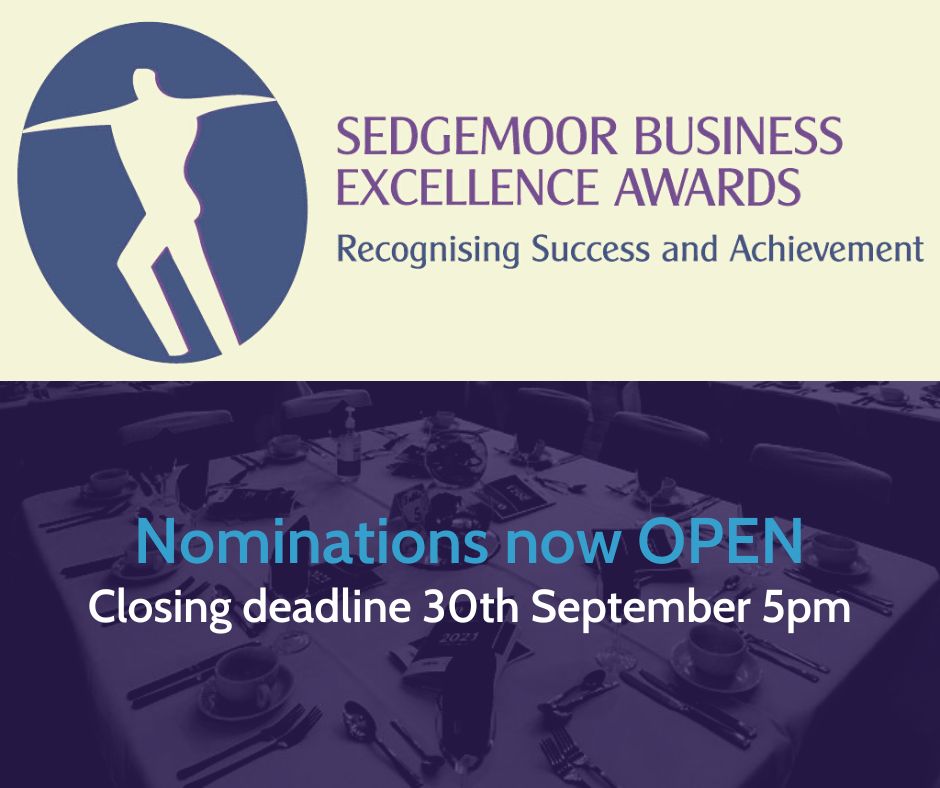 Nominations for the Sedgemoor Business Excellence Awards are now OPEN 🎉
Have a look at the award categories here 
sedgemoorbusinessawards.org.uk/awards/