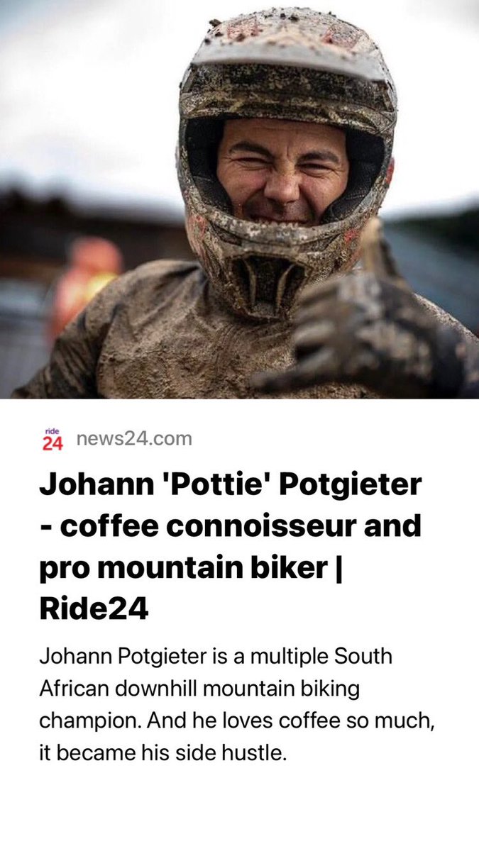 Johann 'Pottie' Potgieter - coffee connoisseur and pro mountain biker news24.com/ride24/news/jo…