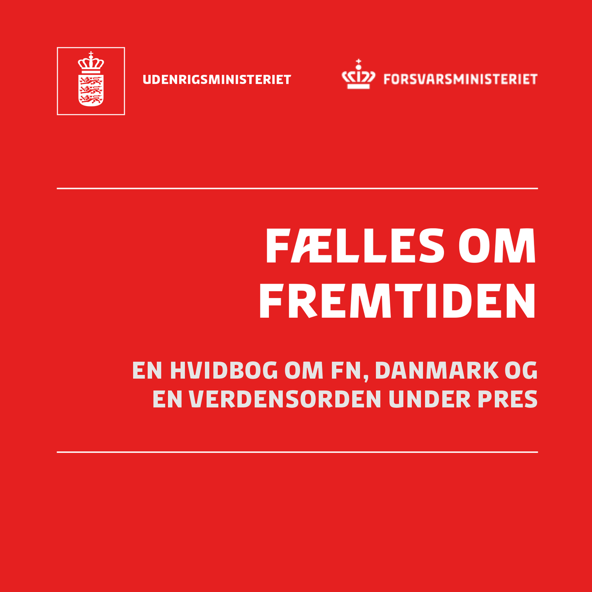 DanishMFA's tweet photo. Krigen i 🇺🇦 og presset på den internationale regelbaserede orden kalder på refleksion over dansk FN-engagement – også i lyset af muligt 🇩🇰 medlemskab i Sikkerhedsrådet 2025-26.
Hvidbogen 'Fælles om Fremtiden' beskriver, hvorfor DK øger sit engagement i FN👉https://t.co/ecHwmrrgrc https://t.co/squHNwZAAE