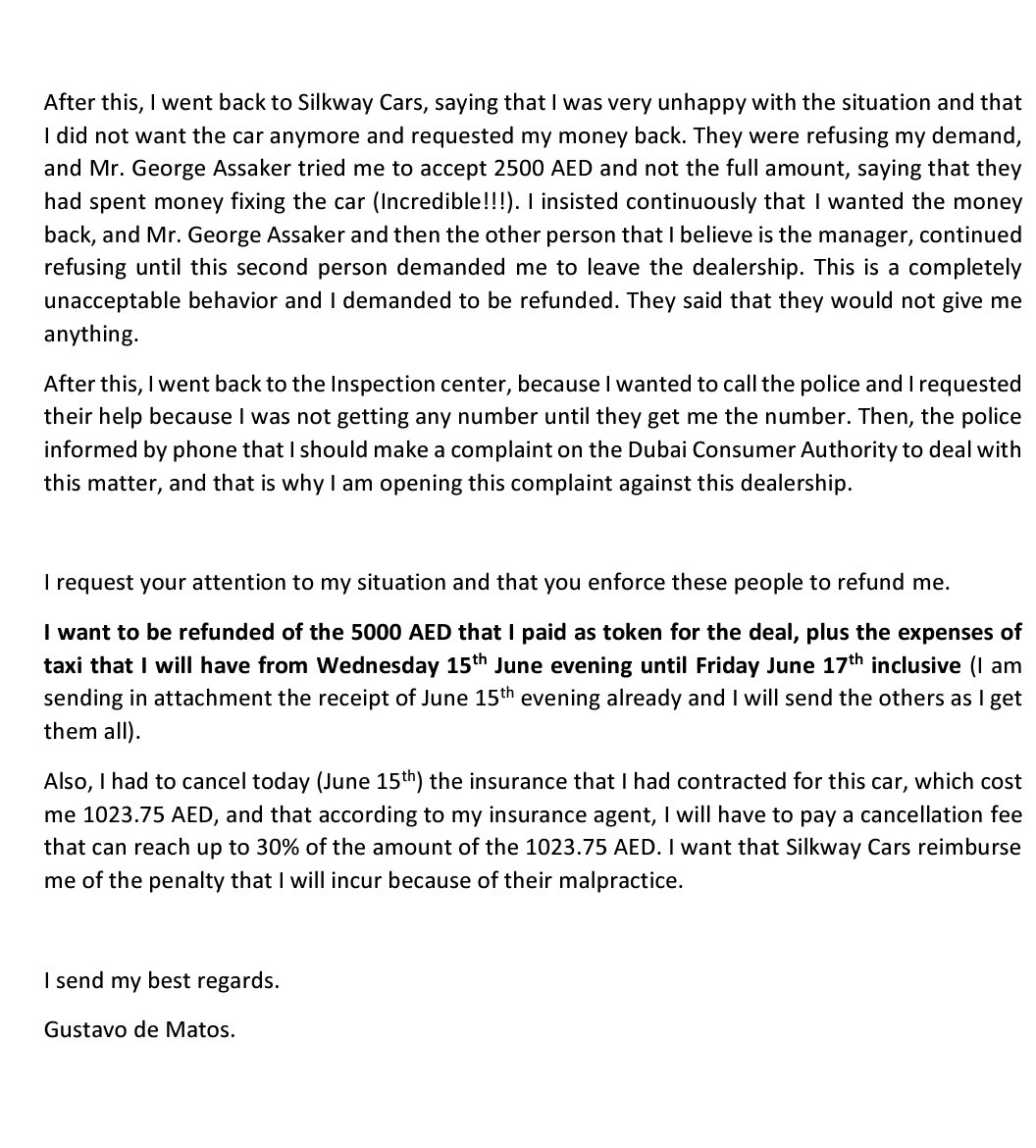 GusM6's tweet photo. @HHShkMohd Your Highness @HHShkMohd , this is the text I sent attached to @dubaiconsumers regarding my complaint and that they did not even consider analyse properly. Please help me!

Thank you very much!! https://t.co/NlrRlAVrdY