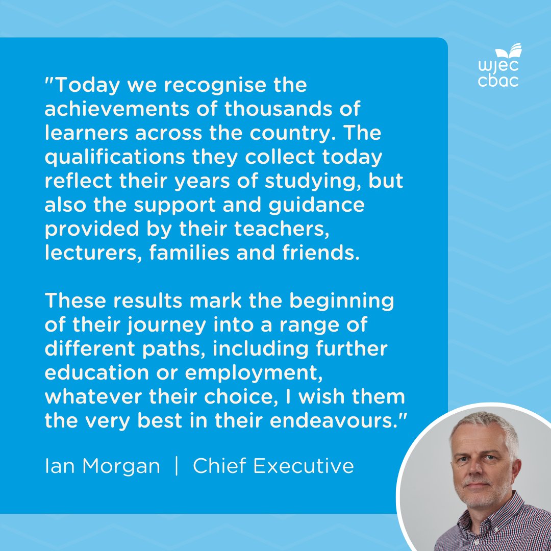 💬 Our Chief Executive, Ian Morgan, congratulates students collecting their results this morning. #ResultsWales