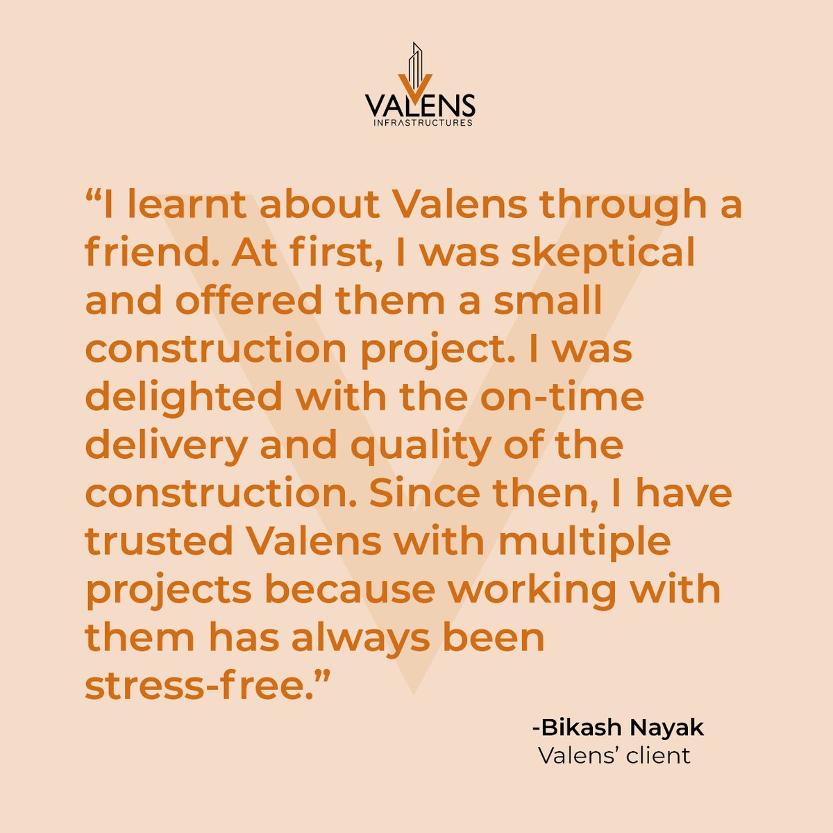 valens_infra's tweet photo. At Valens, client satisfaction is the fuel for success. Here's Mr Bikas Nayak sharing his experience entrusting Valens for his real estate solutions. 

#valensinfra #valensodisha #construction #cuttack #bhubaneswar #Odisha #realestateclients🏡  #clientsatification https://t.co/tHXcHl5Uau