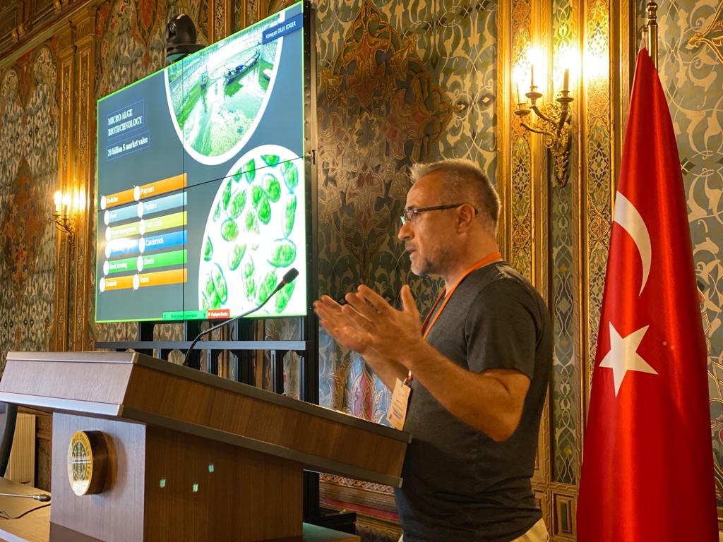 BRIDGE_BlackSea's tweet photo. As a concrete example of #BlueBiotechnology, Murat Telli, the founder of Beta ALG Biotechnology, introduced his startup company that conducts projects on microalgal biotechnology to develop innovative products within the concept of #greentechnology for food and cosmetic sectors. https://t.co/4oK2qLXxCi