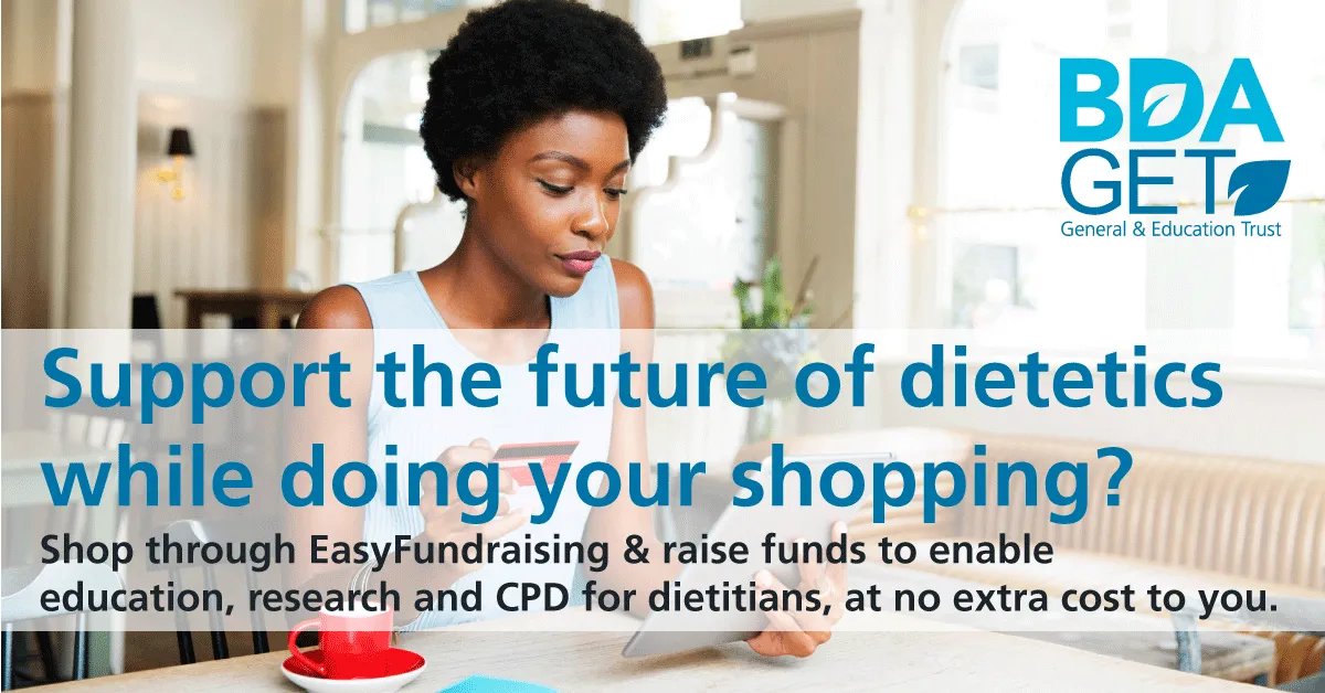 The BDA General and Educational Trust is now a registered cause on EasyFundraising. Get started here and raise funds to enable education, research and CPD for dietitians – at no extra cost to you: buff.ly/3AwuBOn