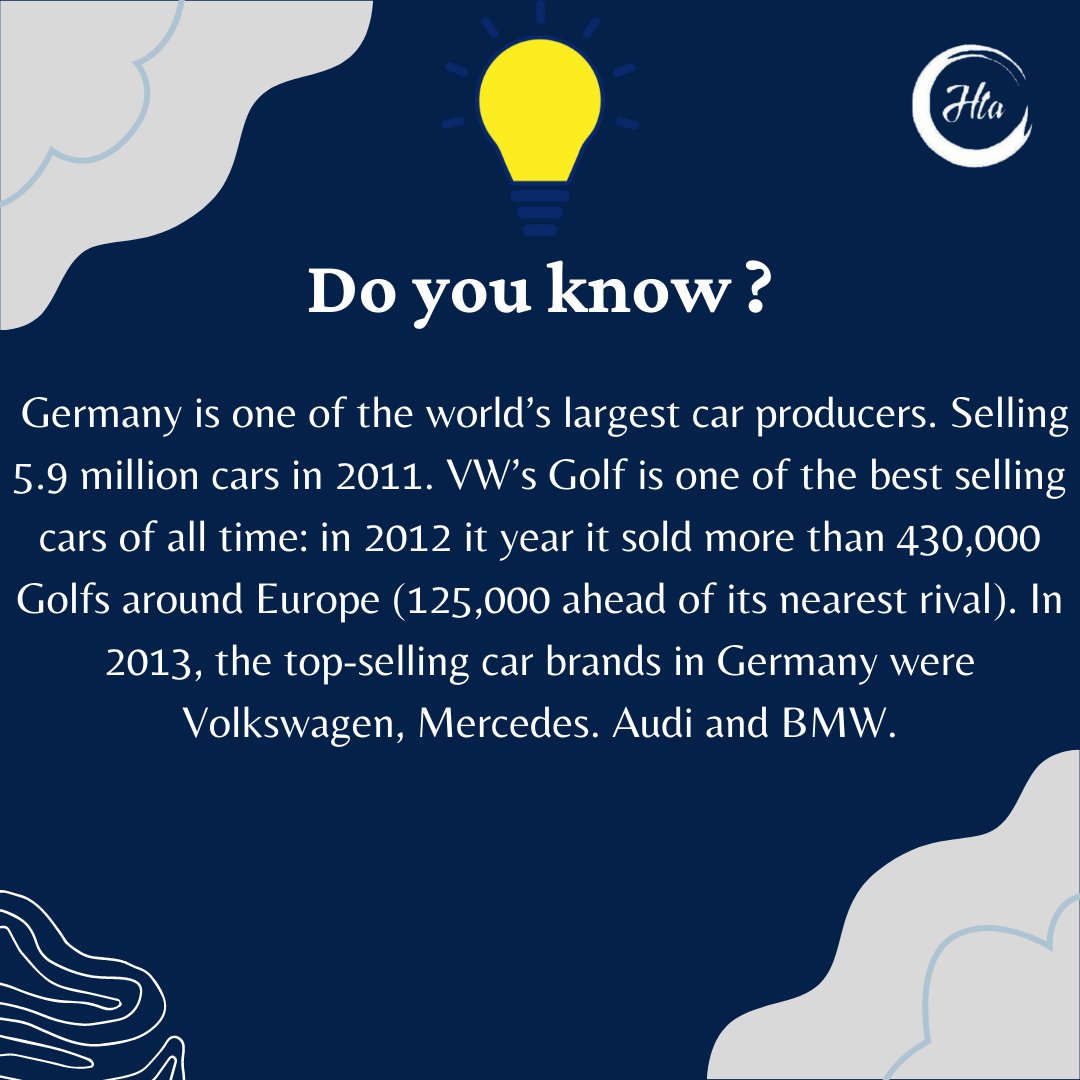 HowToAbroad's tweet photo. Thursday Interesting Facts !!!
#HTA #howtoabroad #studyabroadingermany #studyingermany #ThursdayThoughts  #Facts #factoftheday #thursdaymorning #ThursdayMotivation #thursdayvibes #interestingfacts #DoYouKnow #hta #Country 
#MercedesBenz #Mercedes #Audi #BMW #Volkswagen https://t.co/DwVZF55LjK