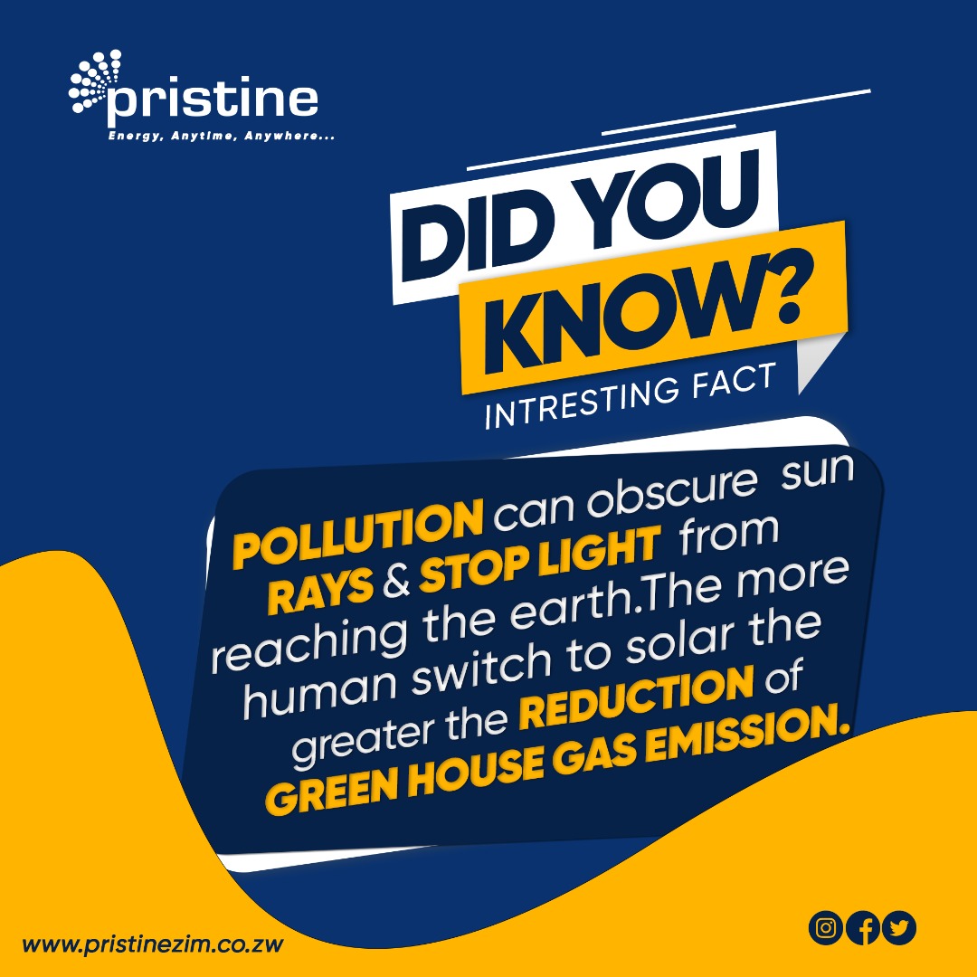 PowerPristine's tweet photo. Did you know about pollution ??
#Pristine 
# Solar kuvanhu
#isolar ebantwini
For more information please contact us on:07881648204/0717552056
Email:marketing2@pristinezim.co.zw
Visit our showroom: Pristine Power Solutions 290 Samora Machel Ave, Eastlea https://t.co/2jzyzZT5Ne