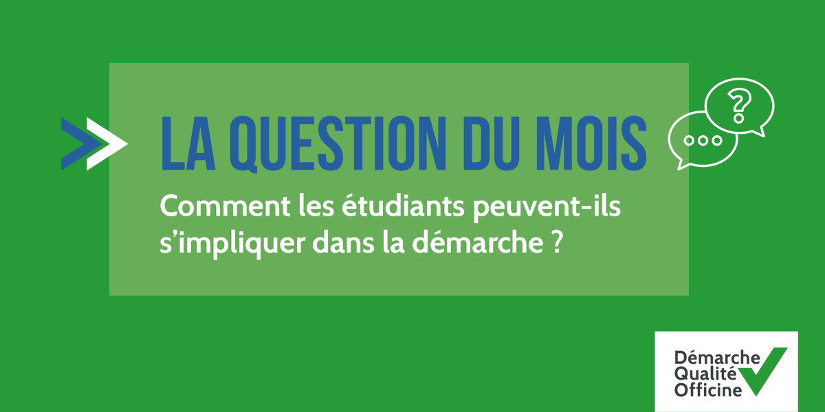 Ordre_Pharma's tweet photo. ❓ [La question du mois] Les étudiants sont-ils impliqués dans cette démarche ? 

Les étudiants peuvent participer à la dynamique de mise en œuvre à l’#officine.

Ils ont accès à une #autoévaluation de démonstration disponible ici 👉https://t.co/4t7vJrRTcE https://t.co/b3rYbQuSCl