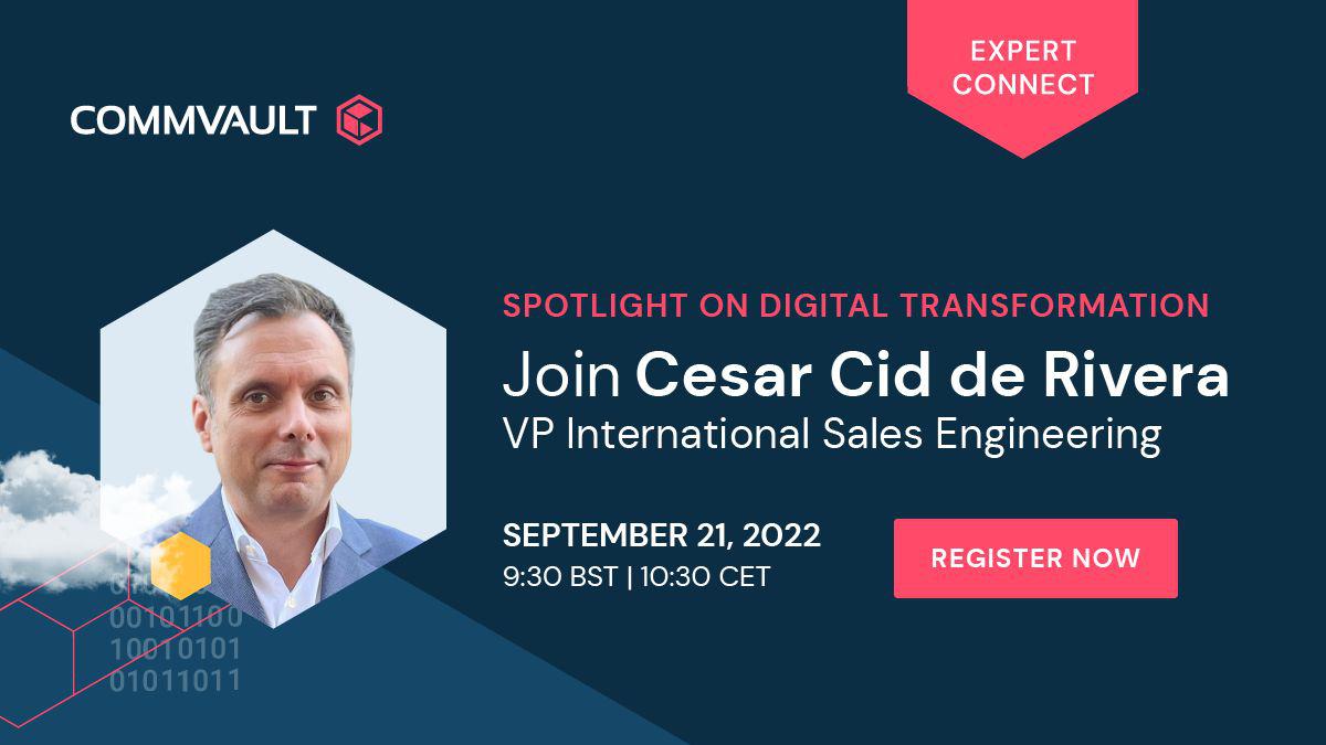 Get ready! Our final part of our #digital/ #cloudtransformation series is happening live on September 21 and you are invited!
Join our VP of International Sales Engineering Cesar Cid de Rivera and special guests (more to come) by registering right here 👉 ow.ly/1LCS103WzSw?