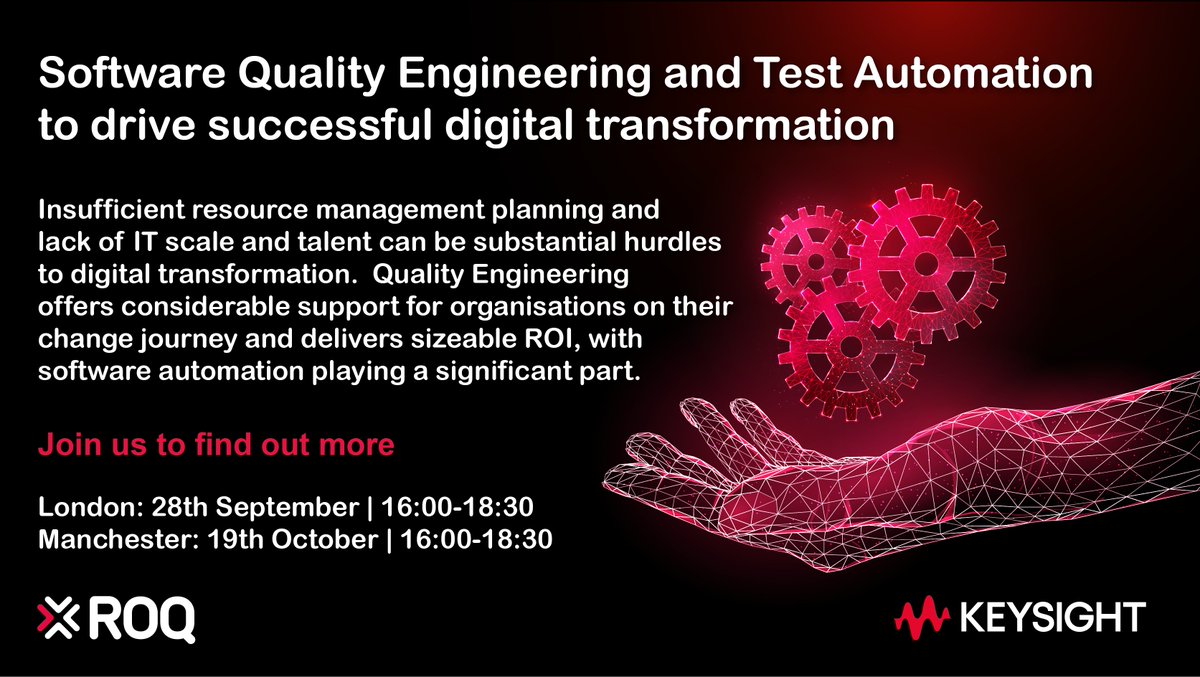 Keysight_UK's tweet image. This #Keysight and @ROQTALK event is a must for anyone planning #DigitalChange, encountering bottlenecks in integration/upgrade/implementation projects, or wanting to use IT systems to improve productivity, efficiency &amp;amp; CX:bit.ly/3zW9hRY 

#MakingSoftwareWork #automation