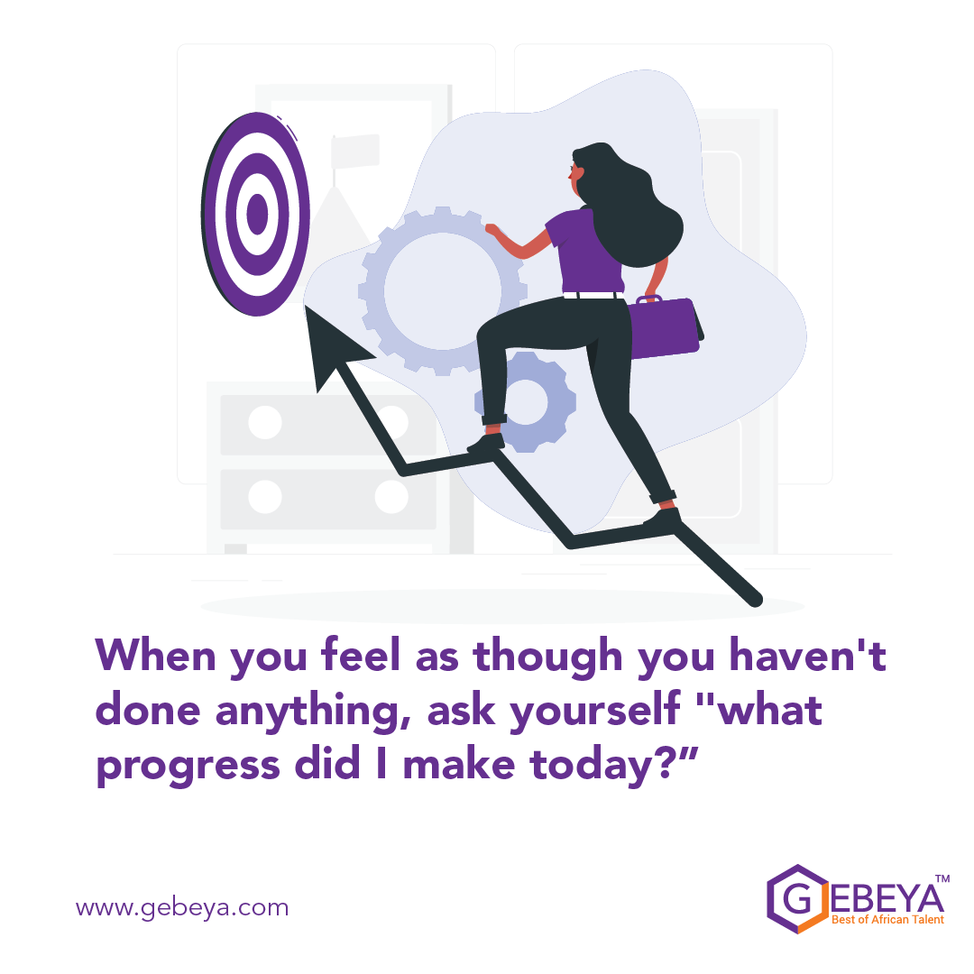 GebeyaInc's tweet photo. If you feel like  nothing seems to be moving in your business, ask yourself "What progress did I make today?"

P.S. Looking for people to help you? Visit https://t.co/gc3JGE92OP and find your person in minutes

#businessmindset #bestofafricantalent #recruitbetter https://t.co/xkFqyE9PAS