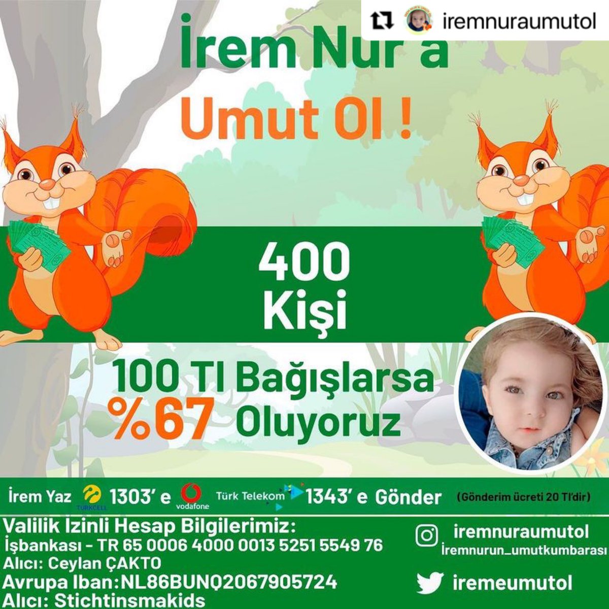 Günaydın herkese💛
Dün akşam %67 olmayı çok istedik ama bağışlarımız yavaşladı😞
Haydi artık duyun güzel kuzumuzun sesini, İrem bu tedavi için çok bekledi.
Destek ve paylaşımlarınızı heyecanla bekliyoruz💛

#RezilHavaYollari Sahte #Liger #Zelensky #istekokullari #Gülşen İPhone 14