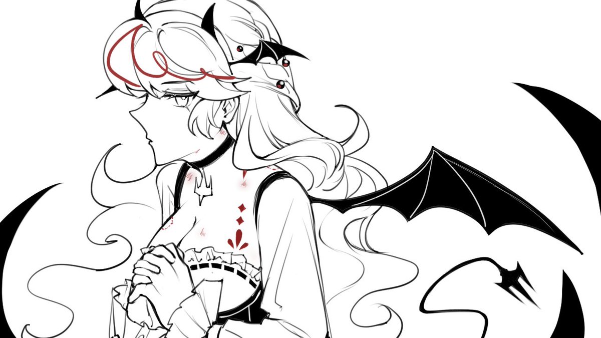 Neergy_hehe's tweet photo. //suggestive 
벨벳페스 
demon lord/fallen nun AU(?) https://t.co/1Ge5bANRNh
