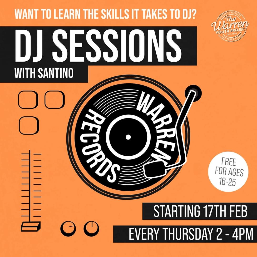 DjMethodz's tweet photo. Come and learn to #DJ at the #Warren - if you're 16-25 and want to learn how to mix drop in on Thursday afternoon 2pm-4pm https://t.co/DfUeKL9GLq
