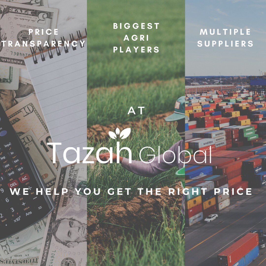 Agriculture’s a volatile market - prices fluctuate &amp; sellers quote different ranges. How are you to get the best deal? 

At <a href="/tazahglobal/">Tazah Global</a> we’ve simplified pricing by working with multiple suppliers, helping our clients find their right price!

#tazahtech #tazahglobal #globaltrade
